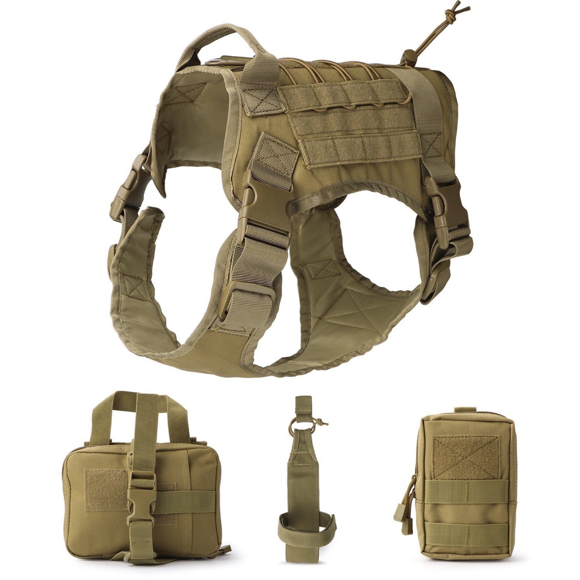 5 Piece Tactical Dog Harness Set- For the Tactical pup on the go.