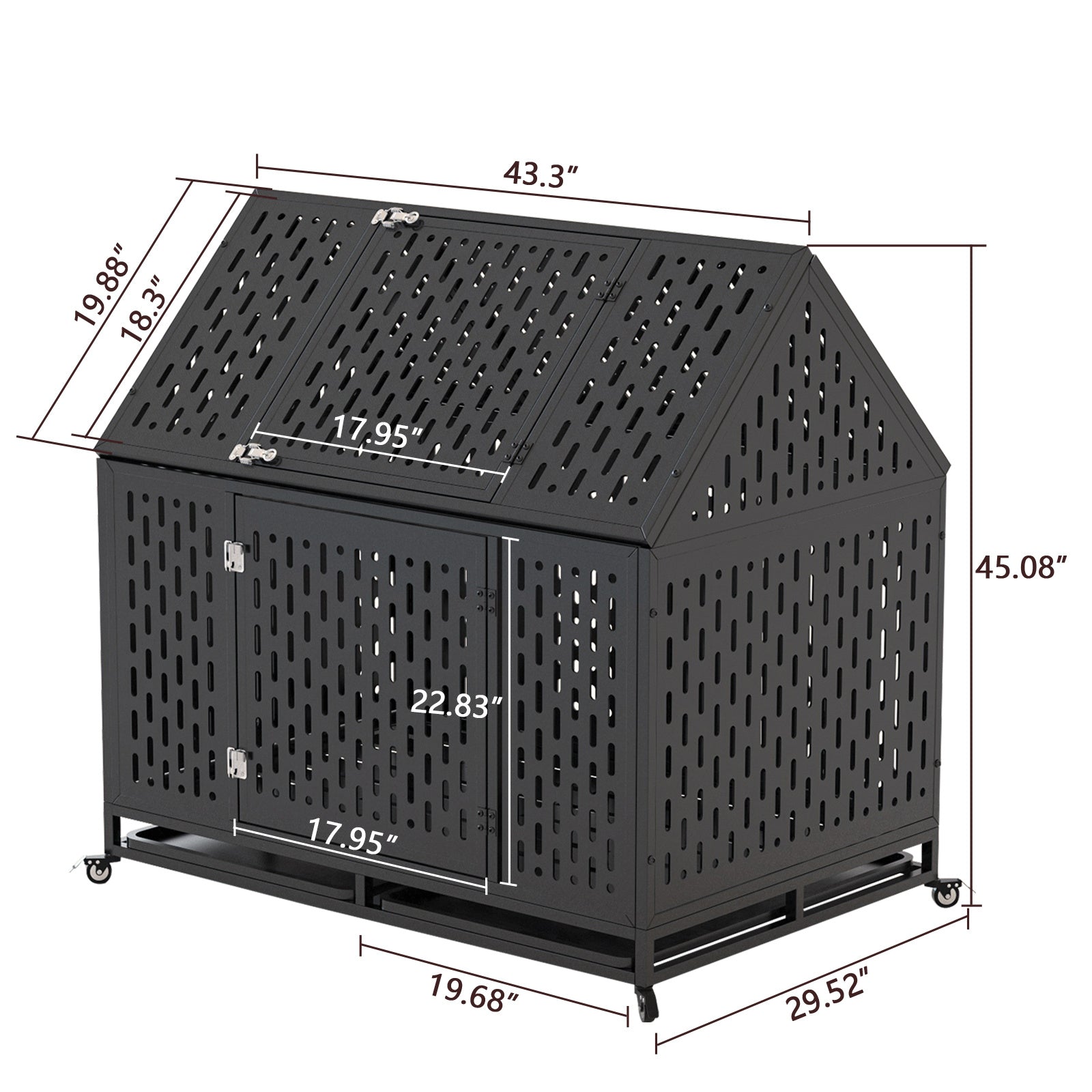 45-inch Heavy Duty Dog Crate for Large Breeds - Durable Pet Kennel