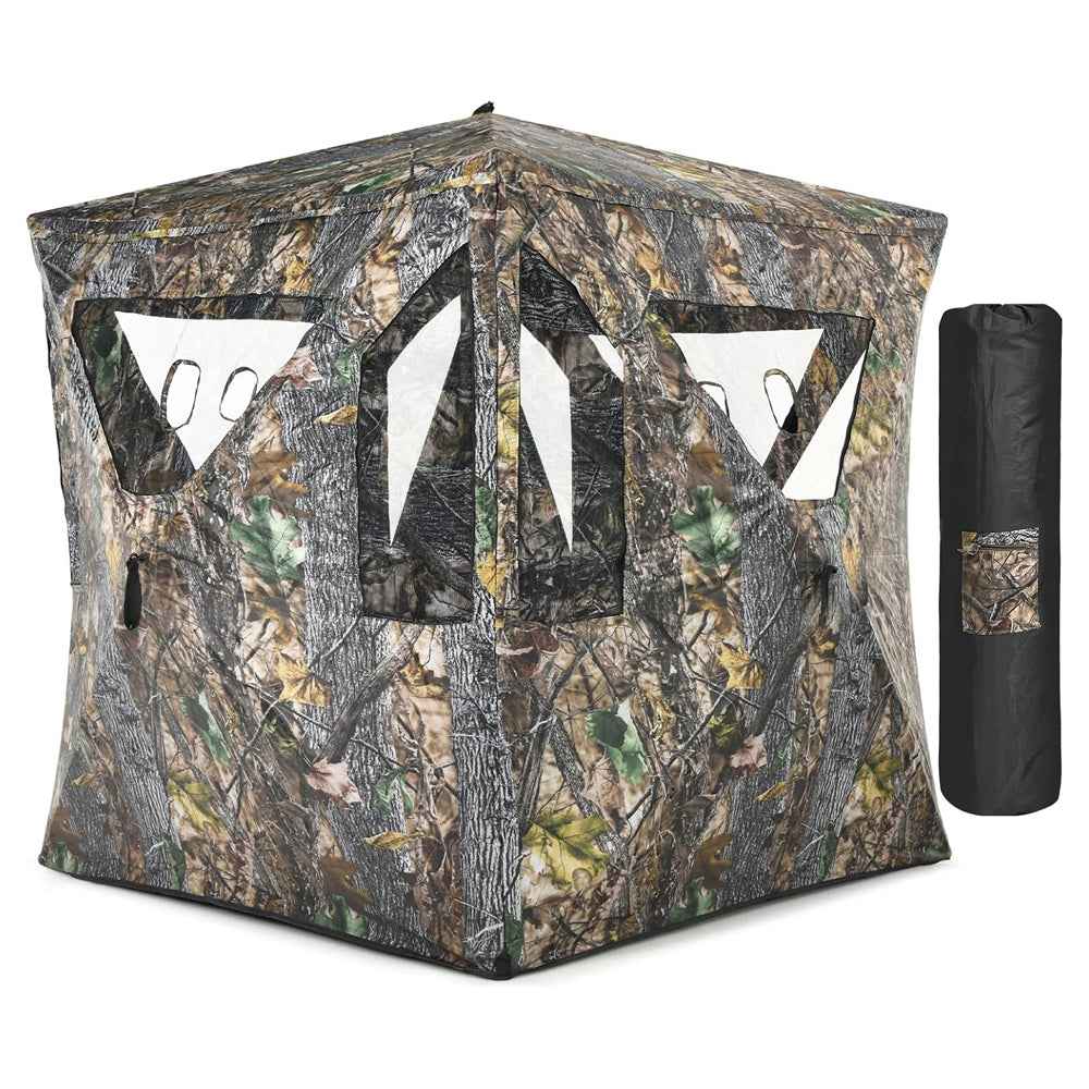 3 Person Portable Pop-Up Ground Hunting Blind With Tie-downs