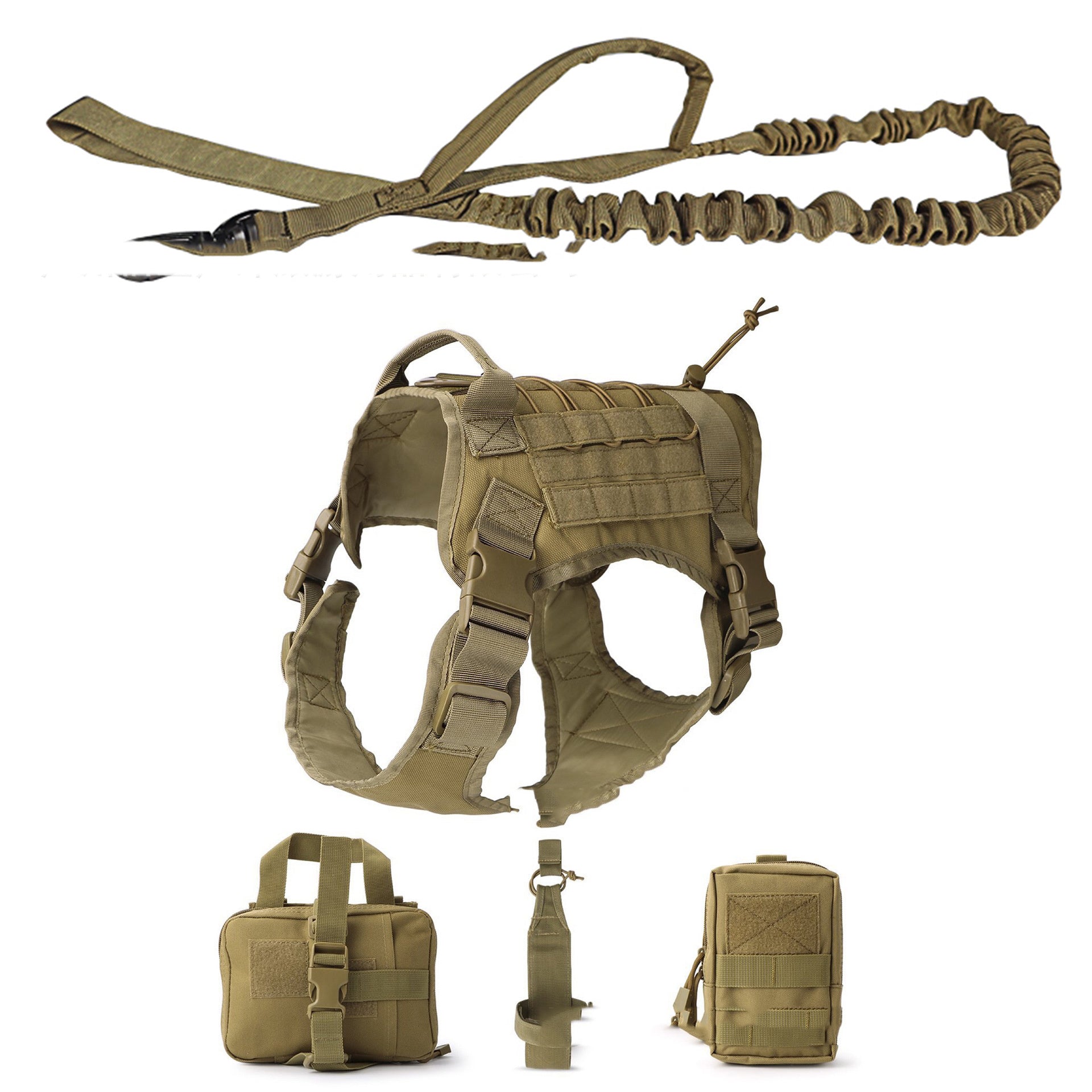 5 Piece Tactical Dog Harness Set- For the Tactical pup on the go.