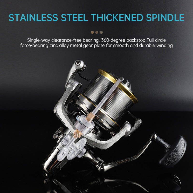 17+1BB 8000-14000 Series Aluminum Alloy Spool Fishing Reel, 4.8:1 Gear Ratio, Durable Long Casting for Baitcasting