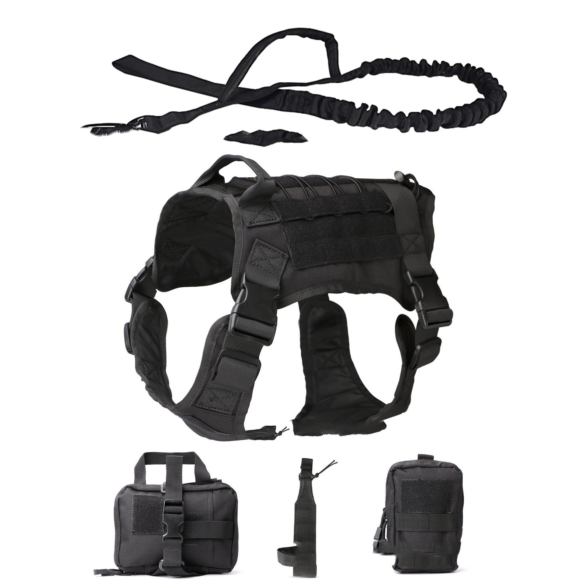 5 Piece Tactical Dog Harness Set- For the Tactical pup on the go.